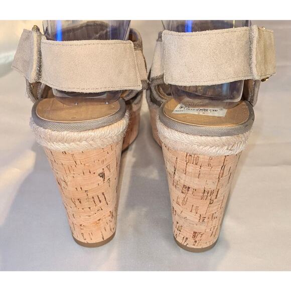 Franco Sarto L-Taylor Womens Tan Slip On Open Toe Cork Wedge Sandals Size 10M - Picture 5 of 9
